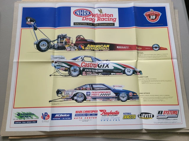 NHRA Winston Drag Racing Saluting The 1995 Champions Poster Top Fuel Funny Car NHRA Winston Drag Racing Saluting The 1995 Champions Poster Top Fuel Funny Car