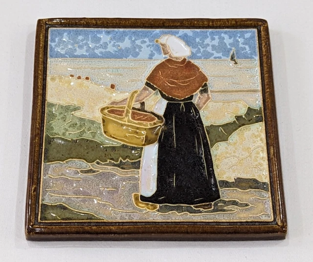 Vintage Delft Scheveningen Dutch Wall Ceramic Tile. Excellent Condition