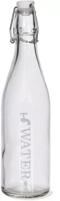 French Style Large 1L Reusable Clear Glass Water Bottle With Swing Stopper Lid