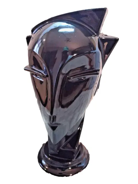 Inspiration Lindsey B. Balkweill Ceramic Art Deco Glossy Black Finish Bust Head