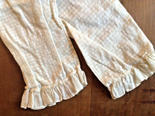 Authentic Antique vintage Empire Regency 1810 - 1820 pair of Cotton Sleeves