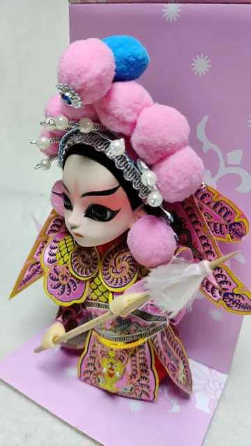 Vintage Chinese Traditional Peking Beijing Opera Doll Figurine With Box 6" TALL 3