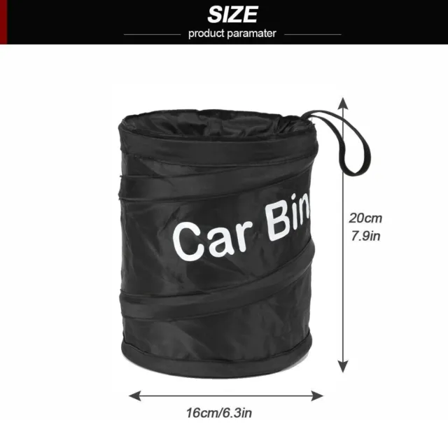 Car Bin Pop Up Black Storage Dustbin Foldable Travel Mini Rubbish Waste Basket