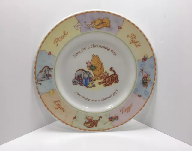 Vintage Disney Fine China Classic Pooh Christening plate By Royal Doulton..Boxed 2