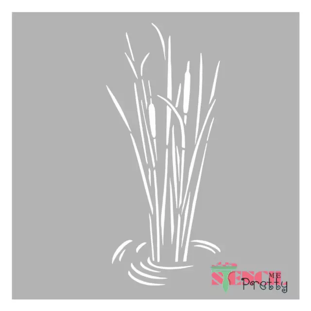 Cattail Leaves Corn Dog Grass Stencil for Painting on Wood, Canvas 2