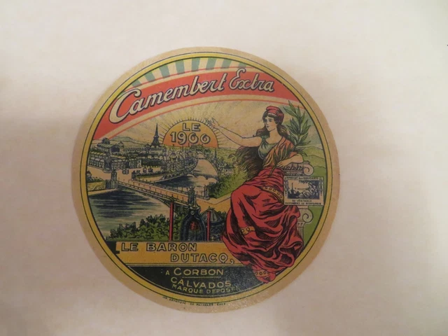 Etiquette ancienne  de fromage Petit  Camembert Le Baron Dutacq Le 1900