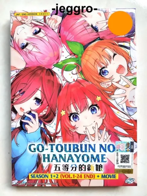 Anime DVD Gotoubun no Hanayome Season 1+2 +Movie (Ep 1-24 end) (English Dub)