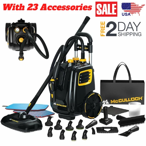 Steam Cleaner McCulloch MC1385 Deluxe Canister with 23 Accessories 1500W Steam Cleaner McCulloch MC1385 Deluxe Canister with 23 Accessories 1500W