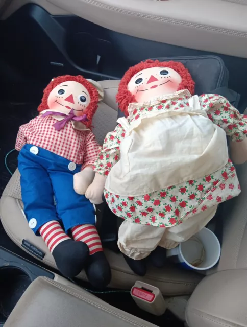 Raggedy Ann and Andy Doll Extra Large 42 inch By Kickerbocker 1970s