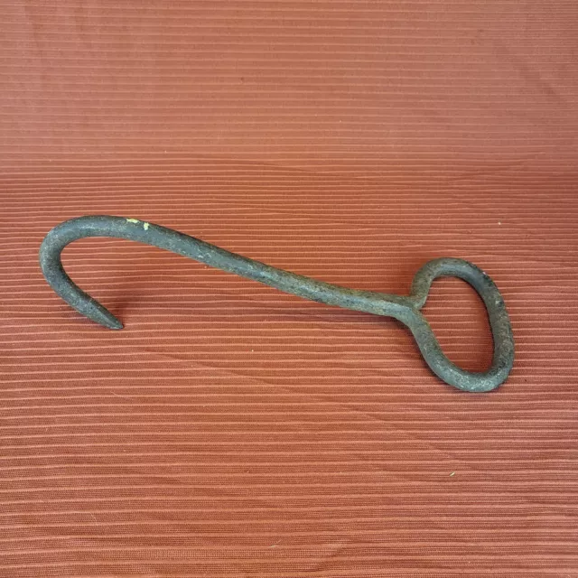 Antique Hand Forged Iron Metal Hay Hook Primitive Farm Baler Meat Hook