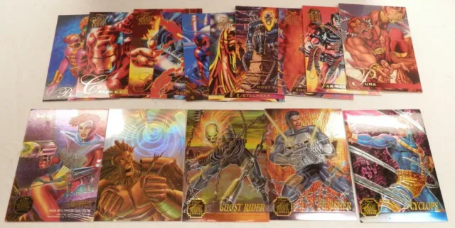 Marvel Universe Trading Card Lot (15 Cards Total incl Inserts) 1995 Flair Annual
