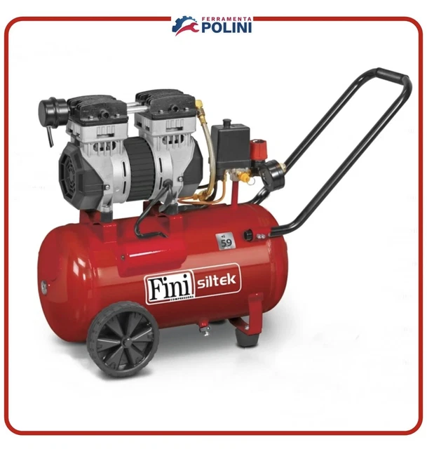 FINI SILTEK 24 COMPRESSORE ARIA SILENZIATO 24 LITRI 8BAR 1,3HP 59dB SILENZIOSO