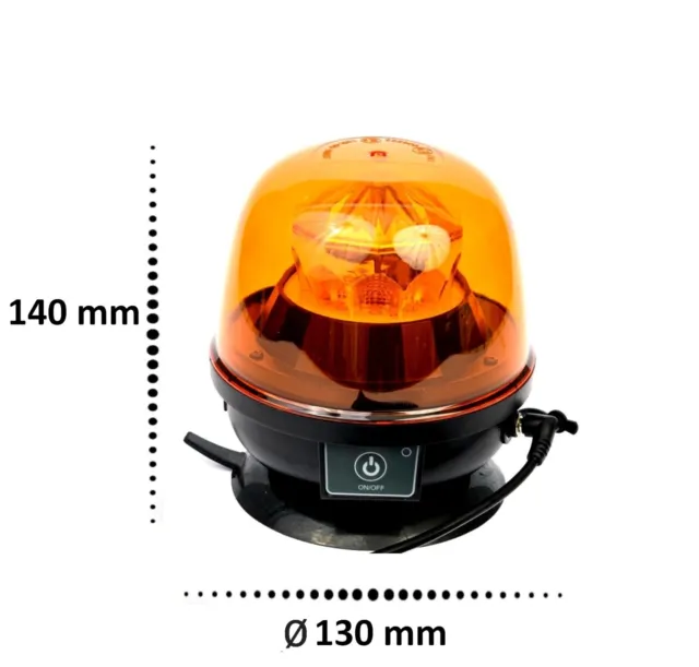 AKKU Rundumleuchte LED mit Magnet orange Warnleuchte 7 Leuchtmodis E9 R65 10LED