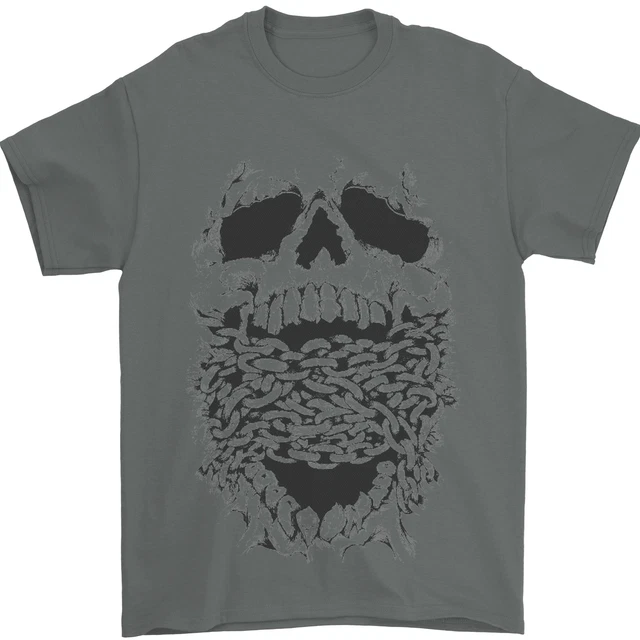T-shirt da uomo Skull and Chains moto biker 100% cotone