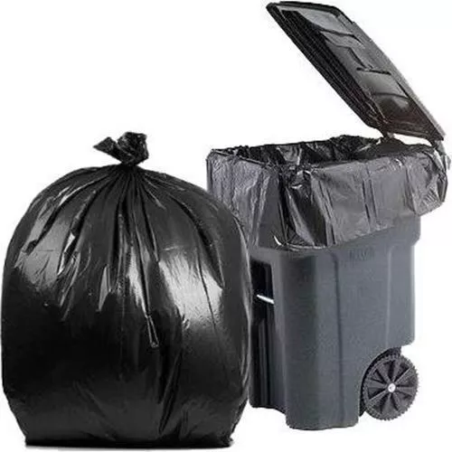 50pcs Heavy Duty 45/65 Gallon Black Trash Bags 2 Mil Large Garbage