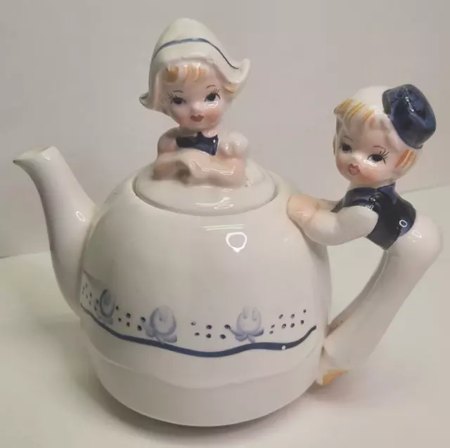 Enesco Dutch Boy And Girl Teapot Made In Japan E-5822