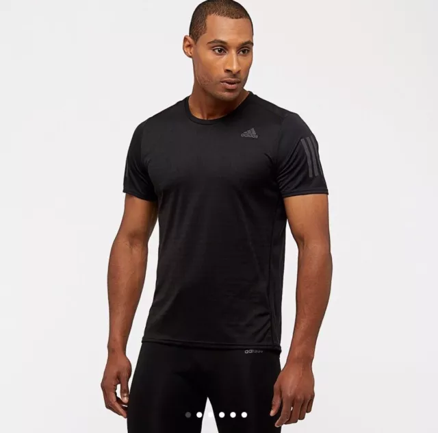Camiseta deportiva negra Adidas Response para hombre Talla - L