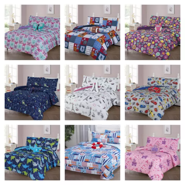 New Bed In A Bag Complete Kids Bed Comforter Top Printed (Twin 6Pc) (Full 8Pc)Gg