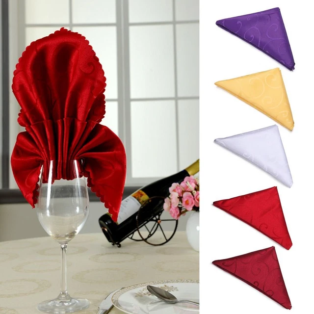 Ropa de lino suave servilletas mesa de boda tela de cena servilletas rojo liso