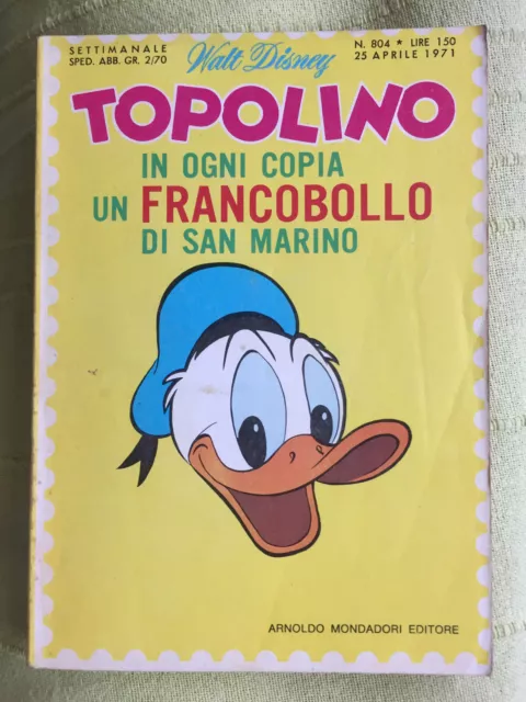 Topolino N° 804, 25 Aprile 1971, Con Bollini+Raccoglitore Francobolli, Ottimo!