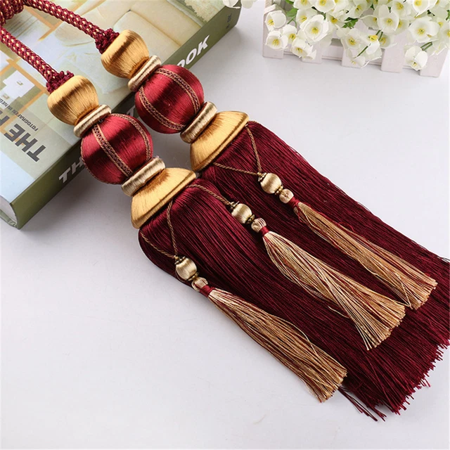 1 Pair Curtain Braided Rope Tassels Tiebacks Tie Backs Lantern Ball Decor 11
