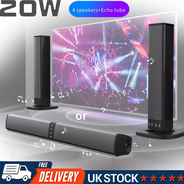 WIRELESS SURROUND SOUND Bar 4 Speaker System Bluetooth Subwoofer TV