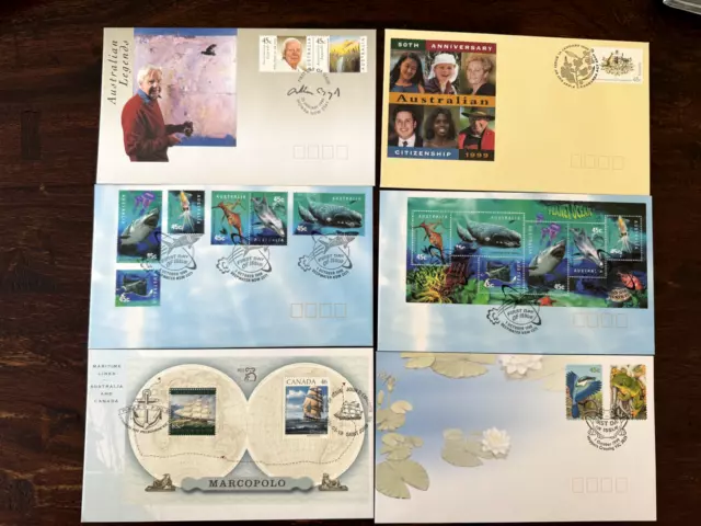 Australia FDC 1998-99 x6; includes Planet ocean x 2 (4L)