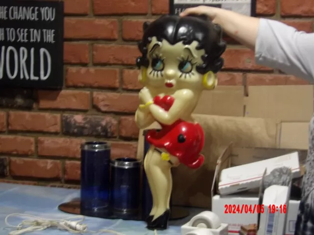 Vintage Betty Boop Wall Hanging Light Lamp Blow Mold Sculpture Plastic 24” × 10’