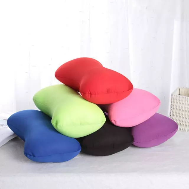 Micro bead Pillow Cushion Travel Beanie Bolster Roll Neck Pillow Nap C4P8 2