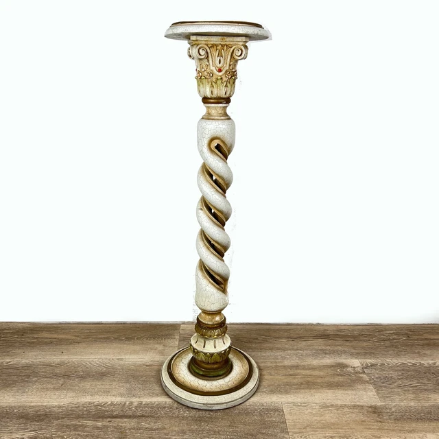 Whitefurze - Sottovaso Rotondo Stile Veneziano, plastica, Black, 24cm