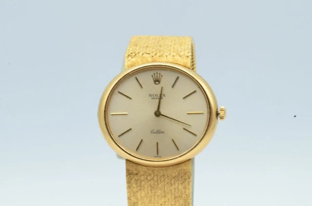 ROLEX CELLINI OROLOGIO Donna 3846 30 MM Vintage 18K 750 Oro Carica