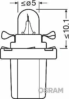 OSRAM Glühlampe, Birne Auto Sockelglühlampe 12 V 2 W B8,5d 2