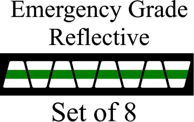 White  w/ Green Stripe HELMET TETS TETRAHEDRONS HELMET STICKER  EMT REFLECTIVE