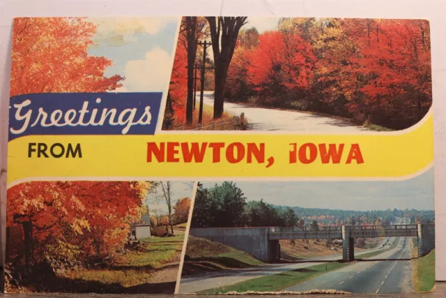 Iowa IA Newton Greetings Postcard Old Vintage Card View Standard Souvenir Postal