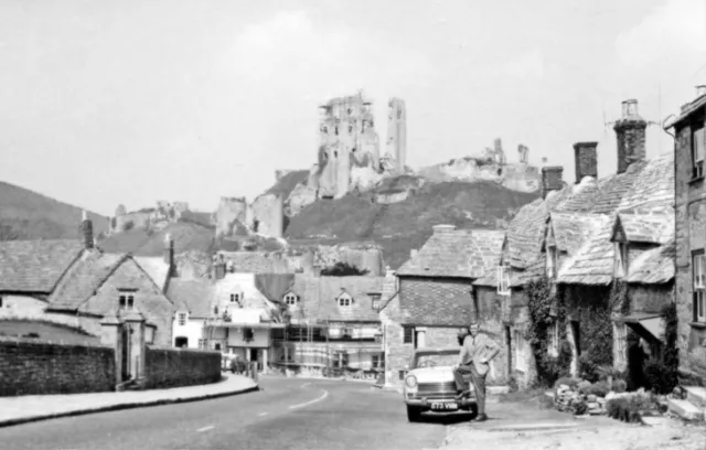 Photo  Dorset  Corfe Castle 1960 Castle From East Street