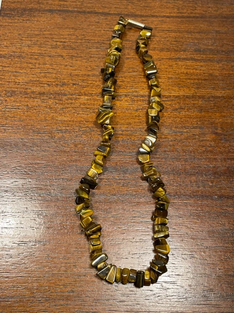 Collier Ancien En Perles De Pierre Bleue - Longueur 56-60 Cm - Bijou Vintage