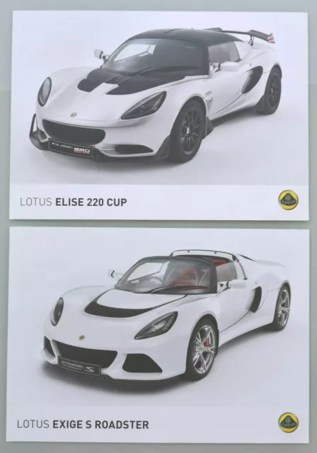 LOTUS Elise 220 Cup + Exige S Roadster - 2017 - Prospekt Brochure - 2 Prospekte