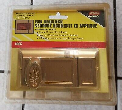 Rim Deadlock Single Cylinder #8005 MAG Security Hardware. New in worn pack