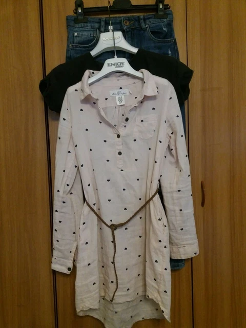Miniabito bambina L.O.G.G.+maglietta Zara+jeans Zara tg 9/10 anni