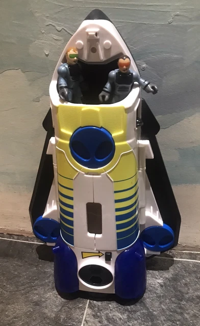 Used Fisher Price Imaginext Space Shuttle Ship Light Up + Sounds 2 Astronauts