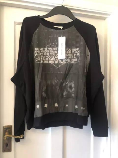 New Each X Other Black ‘WILDER THAN’ Artist Edition Cotton & Silk Sweatshirt,M