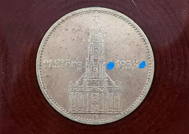 Alte Silber-Münze, Deutsches Reich, 5 Reichsmark, 1934, Garnisonskirche Potsdam