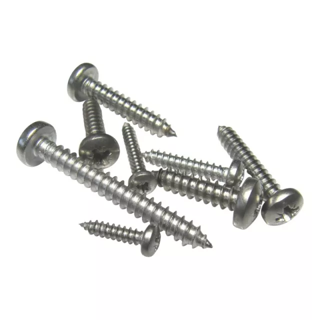 Self Tapping Screw Posi Drive Pan Head, 316 Stainless Steel A4 Marine Grade