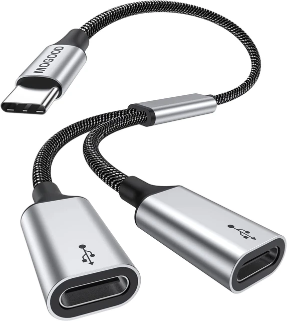 USB C to USB C Female Adapter USB Y Splitter Cable,Usb C Male to 2USB-C Female
