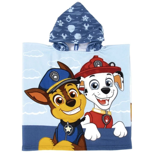 Serviette Enfant Personnage Cape De Bain Pat Patrouille Garçon - 100% Polyester, Taille Unique Bleu Cape Taille Unique Bleu