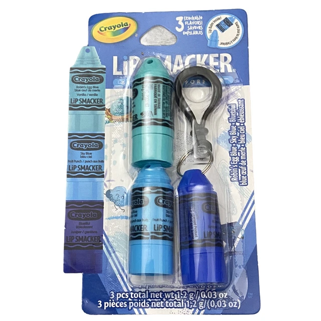 Lip Smacker Crayola Mini 3-Pcs Lip Balm  3 stackable flavors with bag clip