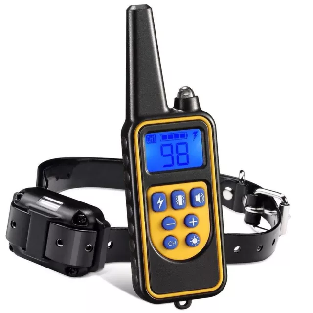 Dog Shock Training Collar Rechargeable Remote Control Waterproof IP67 875 Yards