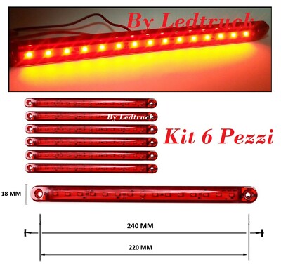 120cm con 60x SMD LED BARRA STRIP LUCE barra 24v camion trucks Rosso Autoadesivo 