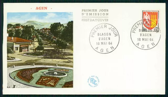 FRANCE FDC 1964 WAPPEN AGEN ih48