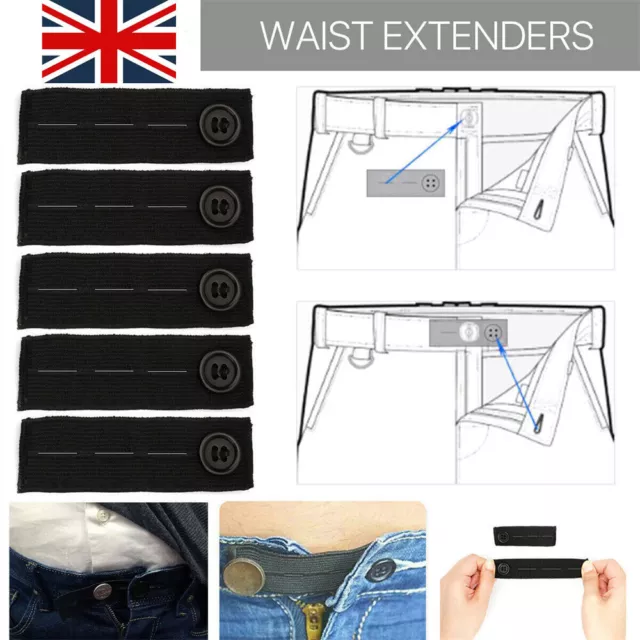 Button Extender Elastic Trouser Waistband Jeans Expander Pregnancy Maternity  UK